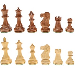 WE Games English Staunton Chess Pieces, Weighted with 4 in. King - 1 of 4