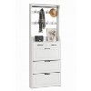 Homy Casa White Hall Tree with Shoe Storage, Hooks and Drawers for Entryway - 2 of 4