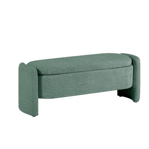 GlasFlength Ottomans and Benches Plush Fleece Storage Bench with Hidden Compartment for Living Room Bedroom, Green, 47.24"*16.93"*17.72" - 1 of 4
