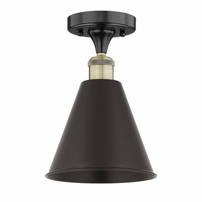 Edison Cone - 1 Light Semi-Flush Mount In Industrial Style-11.75 Inches Tall and 8 Inches Wide