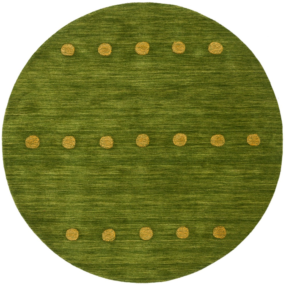 6' Polka Dots Loomed Round Area Rug Green - Safavieh