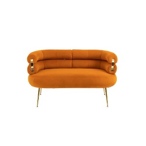NicBex Upholstered Loveseat Sofa Modern 2 Seater Sofas with Curved Backrest and Metal Legs Suitable for Small Space,Living Room,Office - 1 of 4