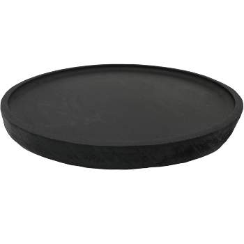 Sweet Water Decor Large Black Round Wood Tray - 10x10"