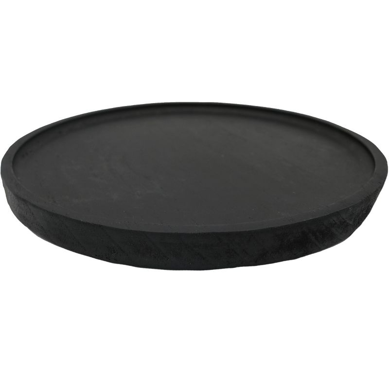Sweet Water Decor Large Black Round Wood Tray - 10x10", 1 of 6