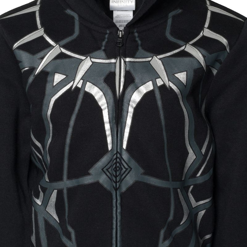 Marvel Avengers Black Panther Cosplay Fleece Zip Up Pullover Hoodie Toddler to Little Kid , 5 of 8
