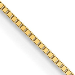 Black Bow Jewelry 0.5mm 14K Yellow Gold Solid Box Chain Necklace - 1 of 4