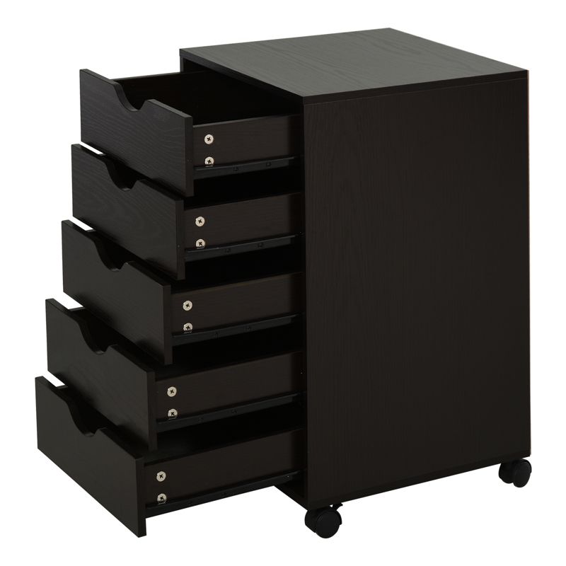 HOMCOM 5 Drawer Office Cabinet Storage Organizer Cabinet with Nordic Minimalist Modern Style & Wheels, 4 of 7