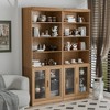 Wooakway 49"H Modern Wooden Decorative Storage Cabinet Versatile for Entryway Living Room Hallway in Black - 2 of 4