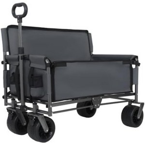 RISOKEYS 3-in-1 Convertible Bench Seat & Storage Folding Wagon Cart - 500lbs Large Capacity,with All-Terrain Wheels for Camping,Beach - 1 of 4