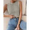 Women's Slit Hem Sleeveless Round Neck Knitted Sweater Vest Tank Top - 3 of 4