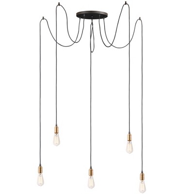 Maxim Lighting Early Electric 5 - Light Pendant in  Black/Antique Brass