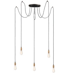Maxim Lighting Early Electric 5 - Light Pendant in  Black/Antique Brass - 1 of 1
