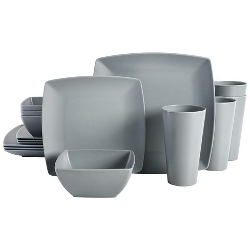 Grey square dinnerware clearance sets