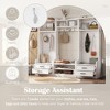 Okak 4-In-1 Detachable Hall Tree with Storage Drawers and Cabinet, Coat Rack with 7 Hooks and Shoe Bench, Storage Rack for Hallway, Entryway, White - 3 of 4