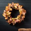 24"H Sullivans Fall Leaf Wreath For Front Door, Orange - 3 of 3