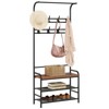 Coat Tree with 3-Tier Storage Shelf and 8 Hooks, Industrial Furniture with Steel Frame - 2 of 4