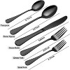 Attop Black 8-Person Stainless Steel Cutlery Set, 40 Pieces, Mirror Polished Cutlery Kitchen Utensil Set, Including Knife, Spoon, Fork (Glossy Black) - 3 of 4