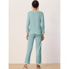 cheibear Women's Long Sleeve Pullover Top with Pants Sleepwear Pajama Sets - 3 of 4