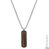 Steeltime 24" Men's stainless steel, black simulated diamonds and tiger eye dog tag pendant - 3 of 4