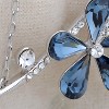 Anna-Kaci Sliver Tone Crystal Rhinestones Dangle Necklace - 2 of 4