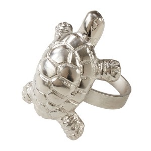 Saro Lifestyle Turtle Napkin Ring, Silver (Set of 4) - 1 of 4