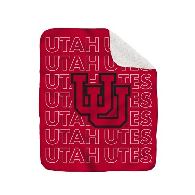 NCAA Utah Utes Collegiate Echo Wordmark Plush Throw Blanket