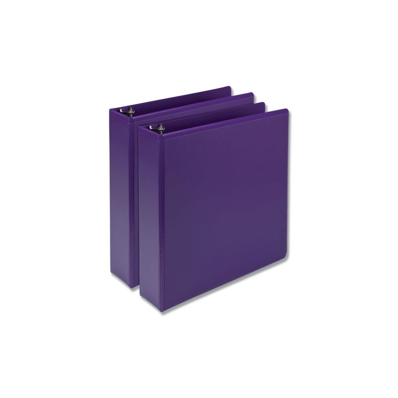 Samsill Earth’s Choice Plant-Based Durable Fashion View Binder, 3 Rings, 2" Capacity, 11 x 8.5, Purple, 2/Pack, 4 of 8