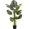 Artificial Plant, 55" Tall, Monstera Tree, Indoor, Faux, Fake, Floor, Greenery, Potted, Real Touch, Decorative, Green Leaves, Black Pot - 2 of 4