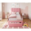 Twin Bed Frame with Storage Drawer and Headboard, Upholstered Platform Bed with Wooden Slats Support, Noise-Free, Easy Assembly - 2 of 4