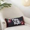 Saro Lifestyle Merry & Bright Chalkboard Poly Filled Pillow, 10"x20", Black - 3 of 3