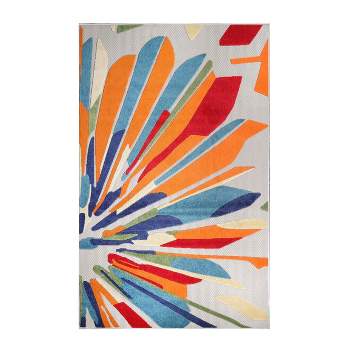 Modern Geometric Abstract Indoor Outdoor Runner or Area Rug by Blue Nile Mills