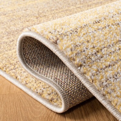 Gold and Ivory Hand-knotted Synthetic Area Rug