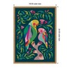 Kate and Laurel Framed Canvas Wall Art Print Budgies by Rachel Lee, 18 x 24 Sylvie Natural Frame, Whimsical, Abstract Art for Wall Decor - 2 of 4
