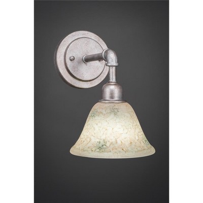 Toltec Lighting Vintage 1 - Light Sconce in  Aged Silver with 7" Italian Marble Shade