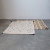 Storied Home Boho Woven Cotton Rug with Moroccan Design and Tassels, White and Blue - 4 of 4