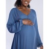 Women's Long Sleeve Button Front Maternity Midi Dress | Motherhood Maternity - 4 of 4