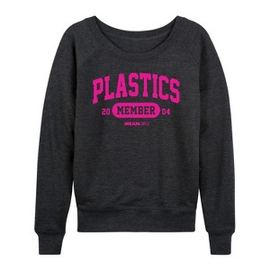 Women's - Mean Girls - Plastics Member Lightweight French Terry Wide Neck Long Sleeve Shirt - 1 of 4