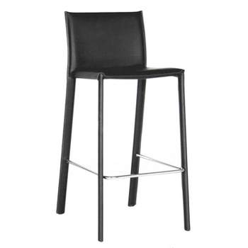 Set of 2 Crawford Leather Counter Height Stools - Baxton Studio