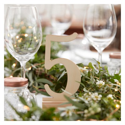 12ct Wooden Table Numbers 1-12 Beautiful Botanics