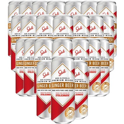 Stolichnaya Non-Alcoholic Ginger Beer - Crafted with Pure Cane Sugar, Gluten-Free, 12oz Cans from Stoli