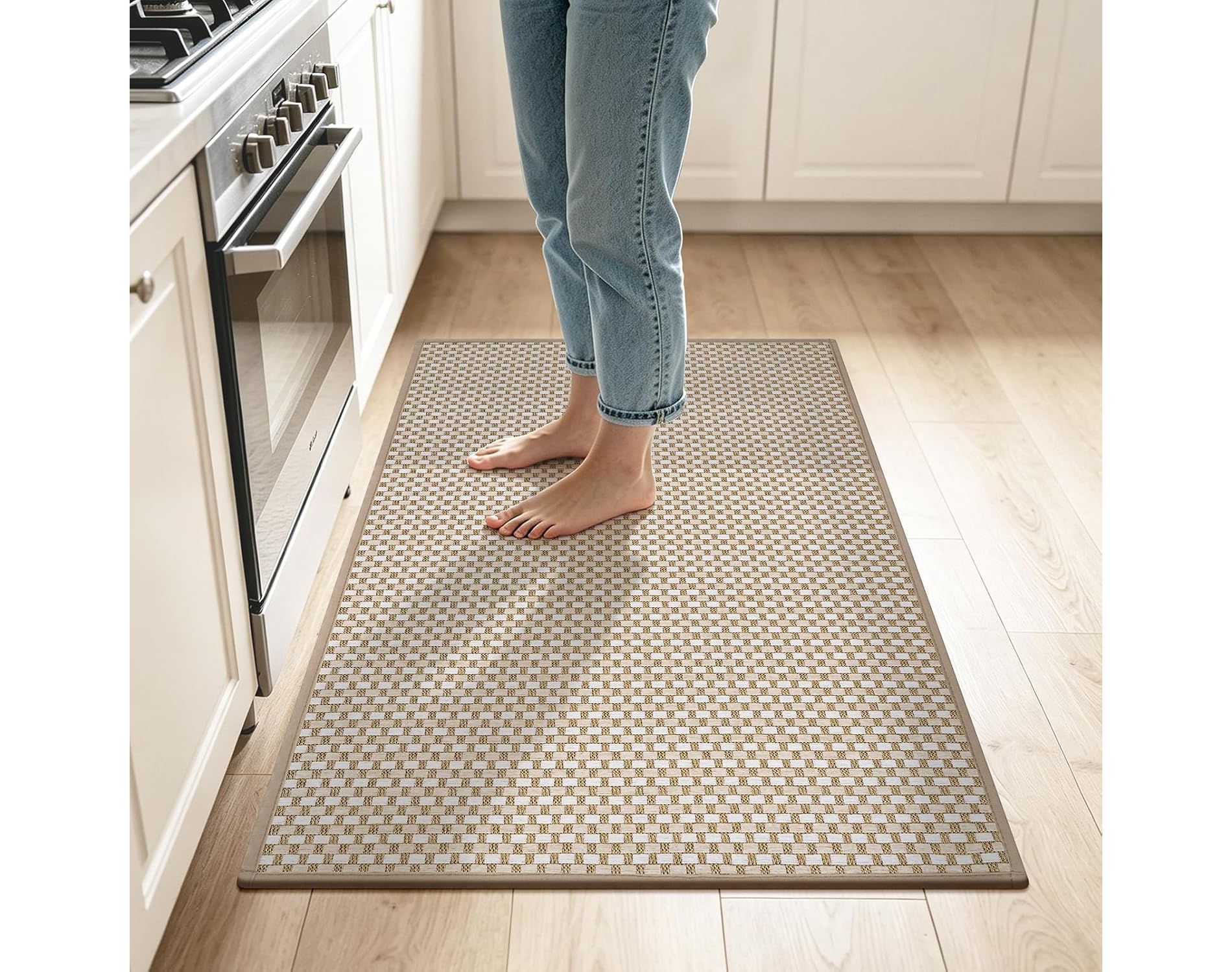 HEBE Kitchen Rugs Washable, Non Slip Kitchen Mats for Floor