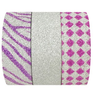 Wrapables Fuchsia Fusion Washi Masking Tape (Set of 3) - 1 of 3