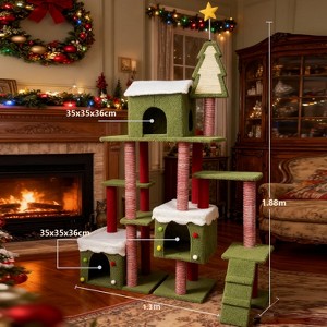 Wide Christmas Cat Tree Tower for Indoor Cats - 1 of 4