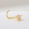 Jewelry Avalanche 20G 14K Yellow Gold Butterfly Nose Screw Nose Ring Stud - 3 of 4