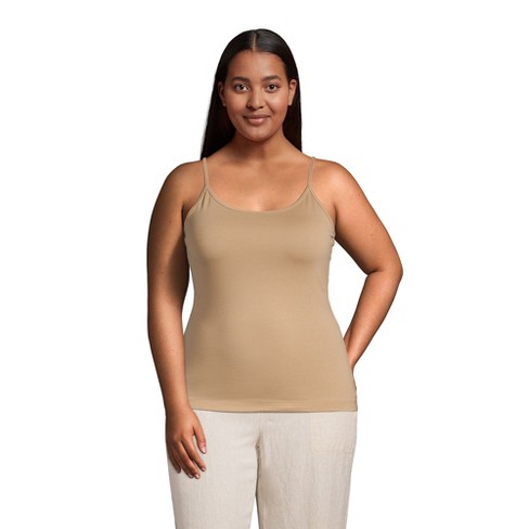 Lands' End Women's Plus Size Supima Cotton Camisole - 2x - Soft Nutmeg :  Target