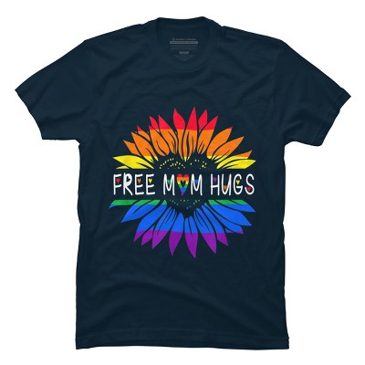 Adult Design By Humans Free Mom Hugs Pride Sunflower Hearts By T-Shirt