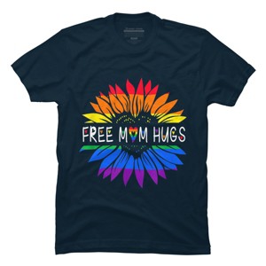 Adult Design By Humans Free Mom Hugs Pride Sunflower Hearts By T-Shirt - 1 of 2