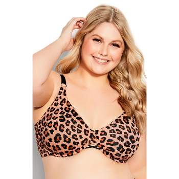 Women's Plus Size Back Smoother Print Bra - leopard  | AVENUE