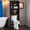 Over the Toilet Storage Cabinet with Adjustable Shelves Stylish Space Saving Bathroom Organizer with Doors and Open Shelves for Towels, Toiletries - 4 of 4
