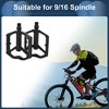Unique Bargains Cycling Bike Pedal 9/16" Spindle Aluminum Alloy Bicycle Flat Pedal for Road Mountain BMX MTB Bike Black - 2 of 4